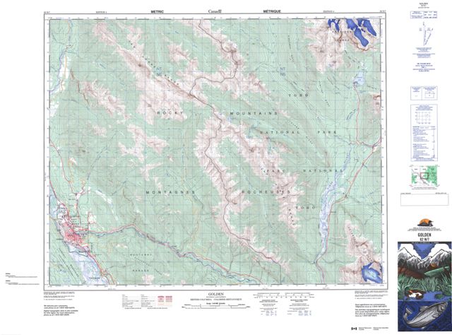 Golden Topographic Paper Map 082N07 at 1:50,000 scale