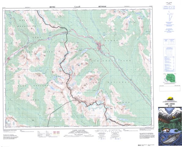 Lake Louise Topographic Paper Map 082N08 at 1:50,000 scale