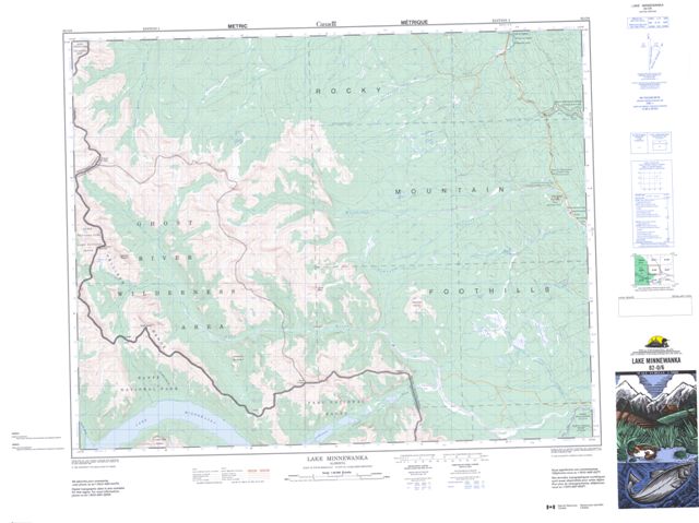 Lake Minnewanka Topographic Paper Map 082O06 at 1:50,000 scale