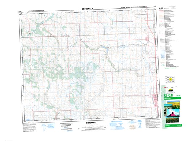 Crossfield Topographic Paper Map 082O08 at 1:50,000 scale