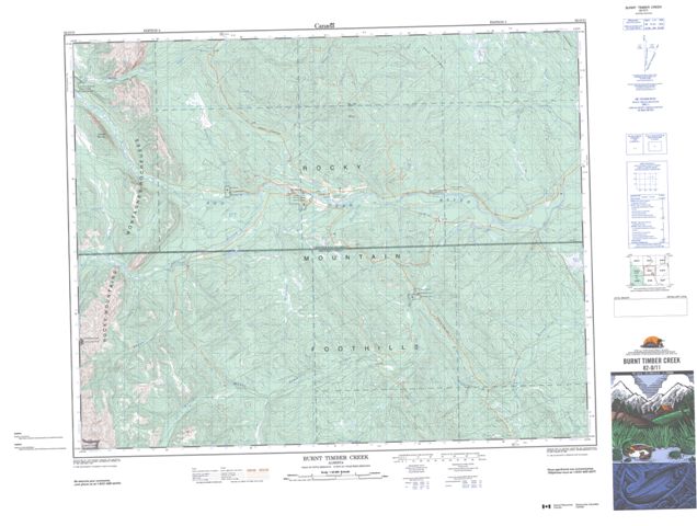 Burnt Timber Creek Topographic Paper Map 082O11 at 1:50,000 scale