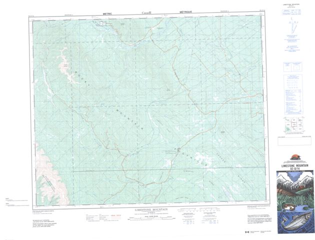Limestone Mountain Topographic Paper Map 082O14 at 1:50,000 scale
