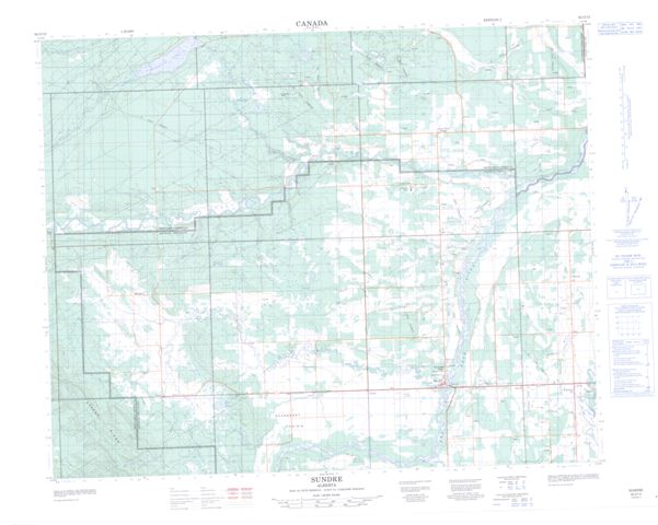 Sundre Topographic Paper Map 082O15 at 1:50,000 scale