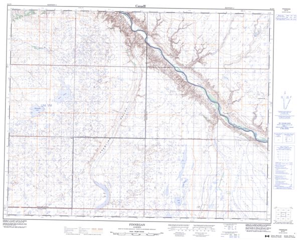 Finnegan Topographic Paper Map 082P01 at 1:50,000 scale