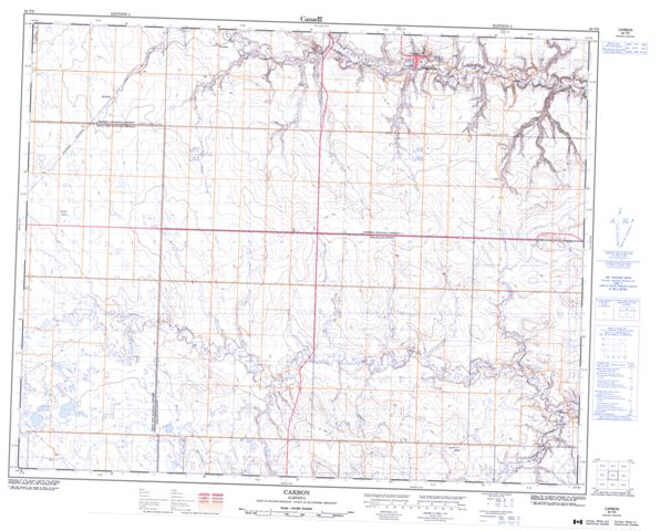 Carbon Topographic Paper Map 082P06 at 1:50,000 scale