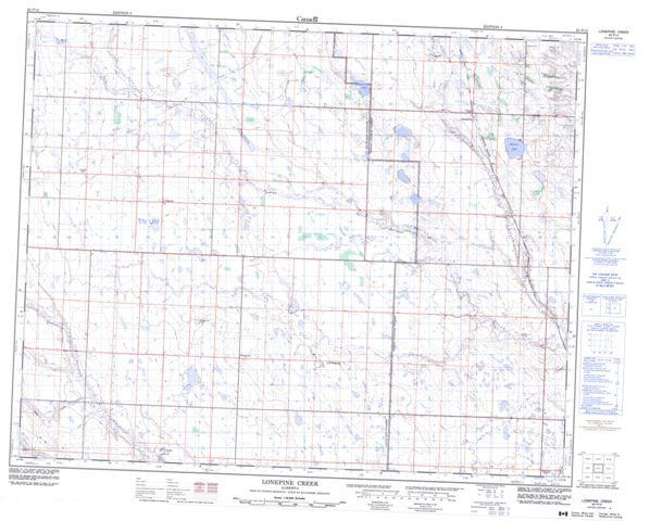 Lonepine Creek Topographic Paper Map 082P12 at 1:50,000 scale