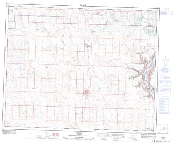 Trochu Topographic Paper Map 082P14 at 1:50,000 scale