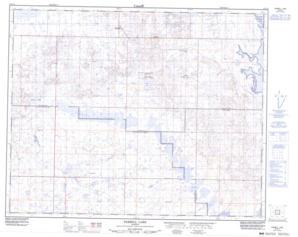 Farrell Lake Topographic Paper Map 082P16 at 1:50,000 scale