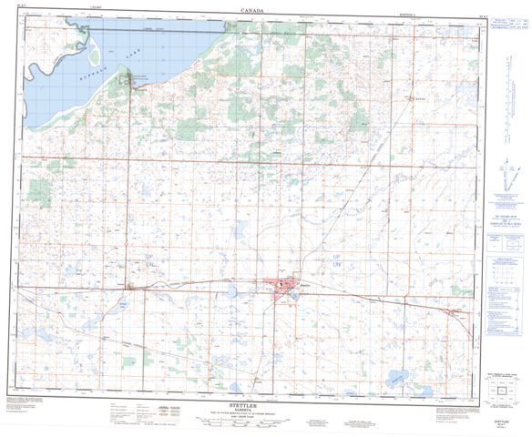 Stettler Topographic Paper Map 083A07 at 1:50,000 scale