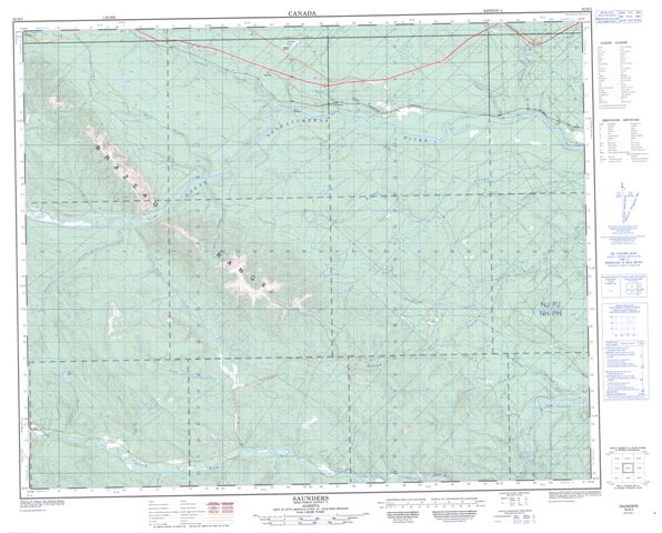 Saunders Topographic Paper Map 083B05 at 1:50,000 scale