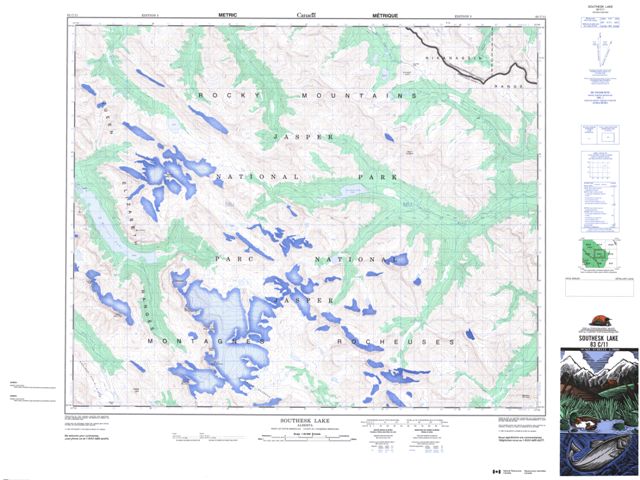 Southesk Lake Topographic Paper Map 083C11 at 1:50,000 scale