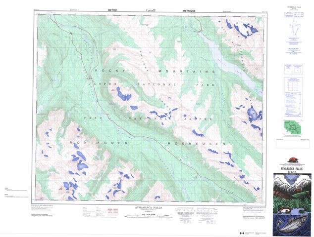 Athabasca Falls Topographic Paper Map 083C12 at 1:50,000 scale