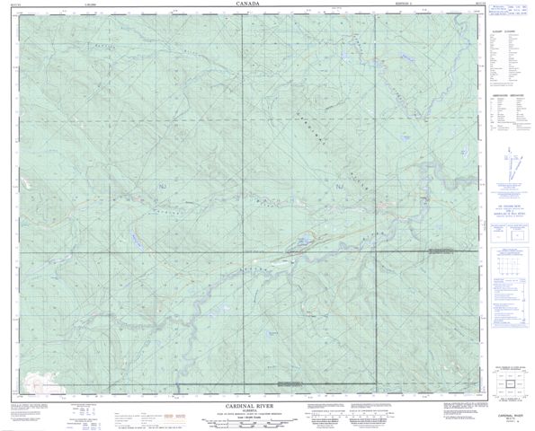 Cardinal River Topographic Paper Map 083C15 at 1:50,000 scale