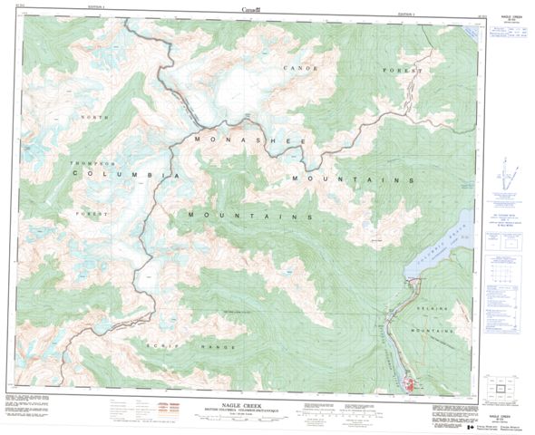 Nagle Creek Topographic Paper Map 083D02 at 1:50,000 scale