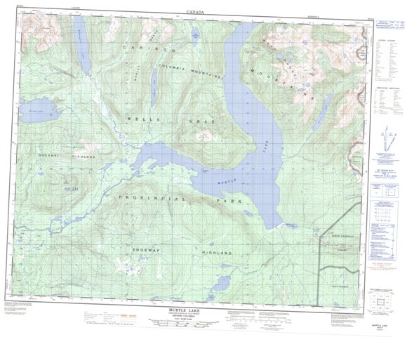 Murtle Lake Topographic Paper Map 083D04 at 1:50,000 scale