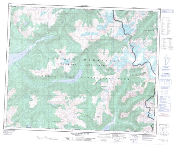 Angus Horne Lake Topographic Paper Map 083D05 at 1:50,000 scale