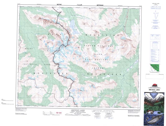 Amethyst Lakes Topographic Paper Map 083D09 at 1:50,000 scale