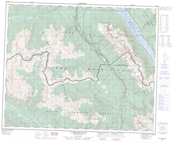Canoe Mountain Topographic Paper Map 083D11 at 1:50,000 scale