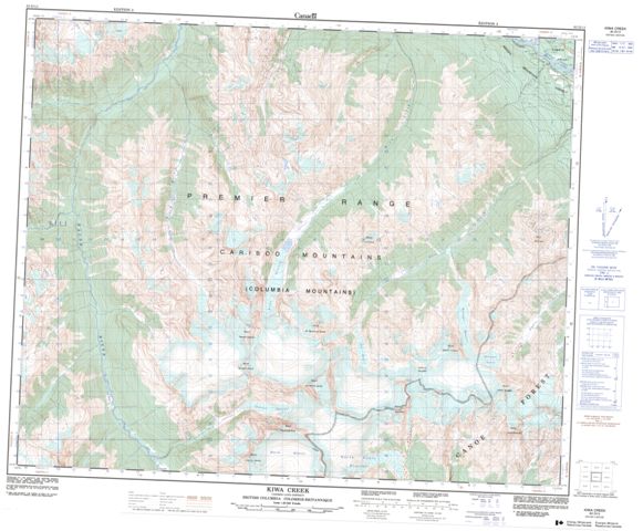 Kiwa Creek Topographic Paper Map 083D13 at 1:50,000 scale