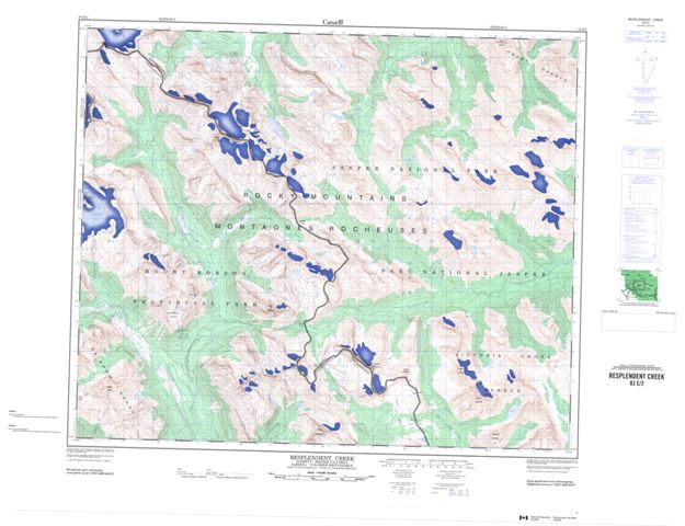 Resplendent Creek Topographic Paper Map 083E02 at 1:50,000 scale
