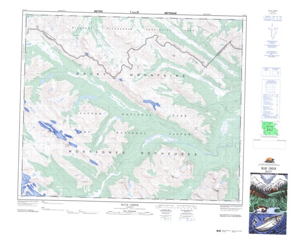 Blue Creek Topographic Paper Map 083E07 at 1:50,000 scale
