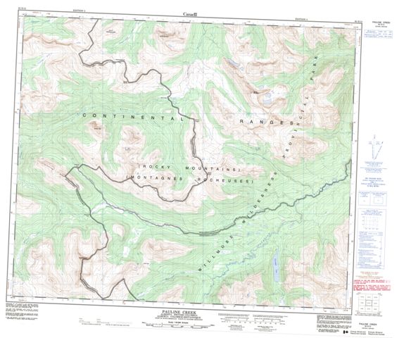 Pauline Creek Topographic Paper Map 083E12 at 1:50,000 scale