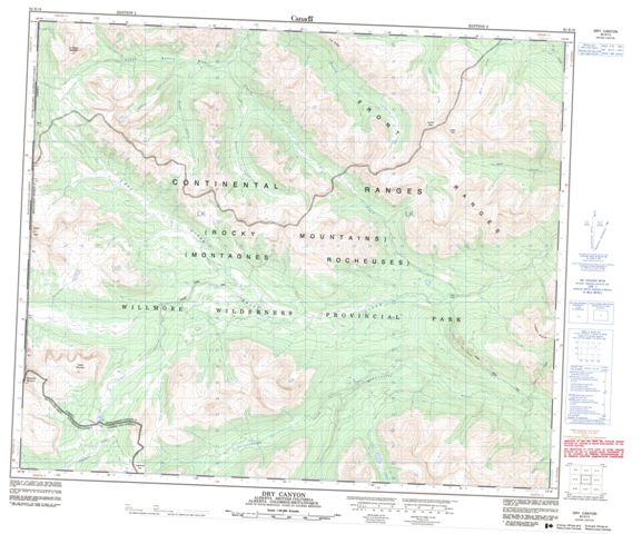 Dry Canyon Topographic Paper Map 083E13 at 1:50,000 scale