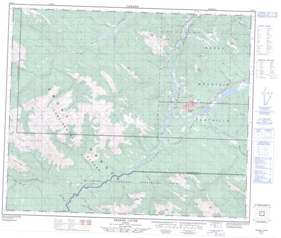 Grande Cache Topographic Paper Map 083E14 at 1:50,000 scale