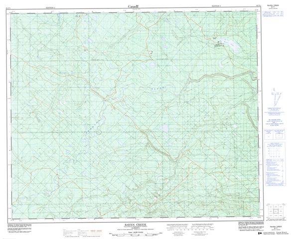 Raven Creek Topographic Paper Map 083F01 at 1:50,000 scale