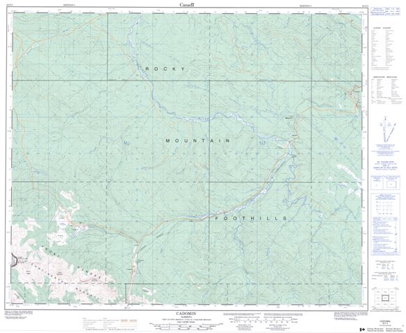 Cadomin Topographic Paper Map 083F03 at 1:50,000 scale