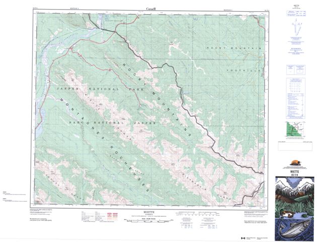 Miette Topographic Paper Map 083F04 at 1:50,000 scale