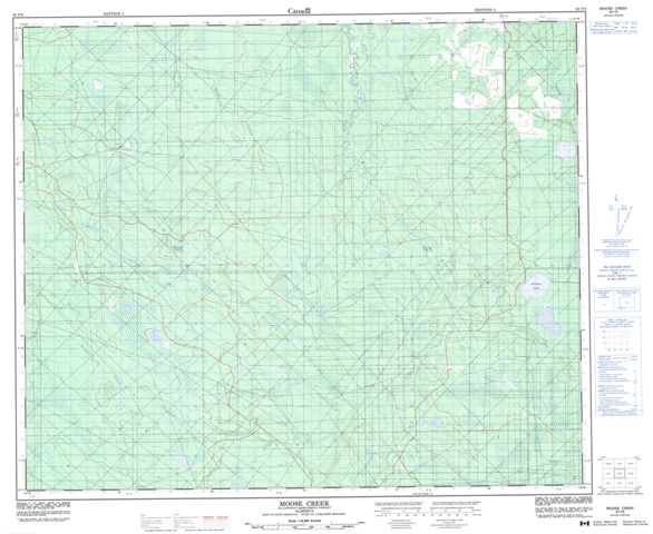 Moose Creek Topographic Paper Map 083F08 at 1:50,000 scale