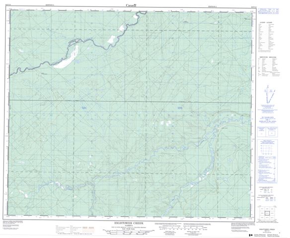 Hightower Creek Topographic Paper Map 083F13 at 1:50,000 scale