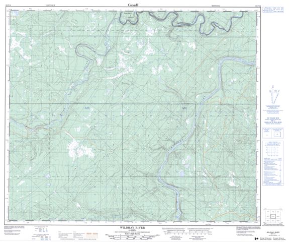 Wildhay River Topographic Paper Map 083F14 at 1:50,000 scale