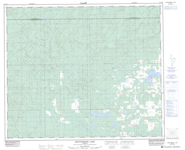 Shiningbank Lake Topographic Paper Map 083F16 at 1:50,000 scale