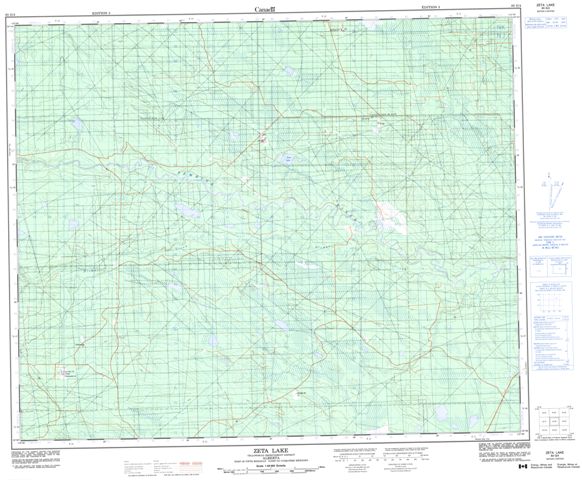 Zeta Lake Topographic Paper Map 083G04 at 1:50,000 scale