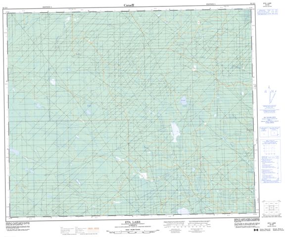 Eta Lake Topographic Paper Map 083G05 at 1:50,000 scale