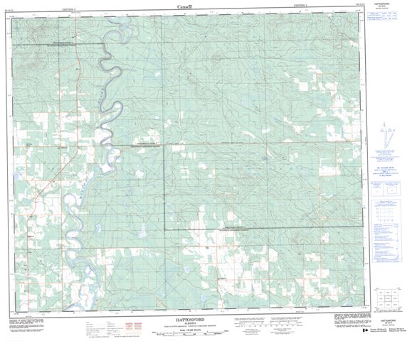 Hattonford Topographic Paper Map 083G13 at 1:50,000 scale