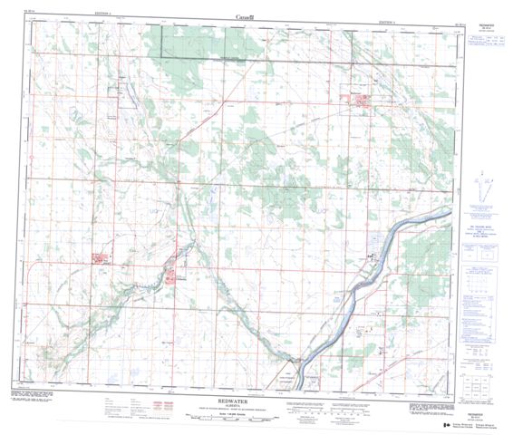 Redwater Topographic Paper Map 083H14 at 1:50,000 scale