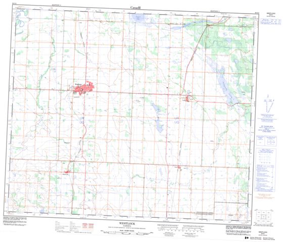Westlock Topographic Paper Map 083I04 at 1:50,000 scale