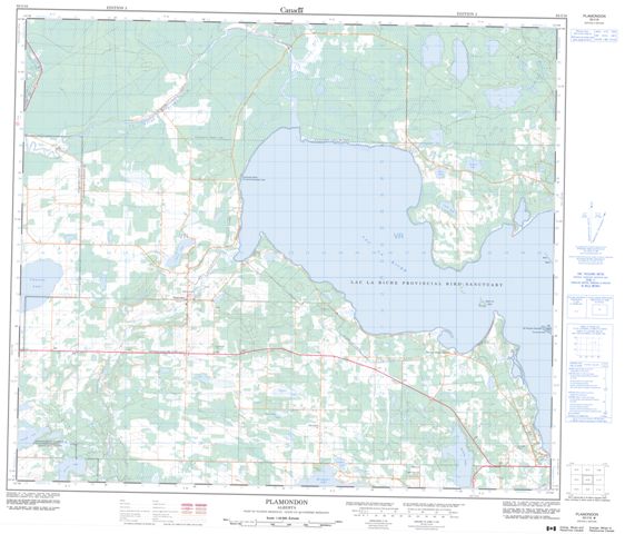 Plamondon Topographic Paper Map 083I16 at 1:50,000 scale