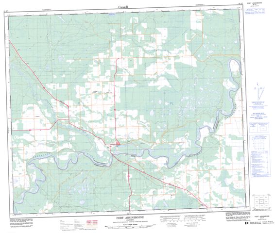 Fort Assiniboine Topographic Paper Map 083J07 at 1:50,000 scale