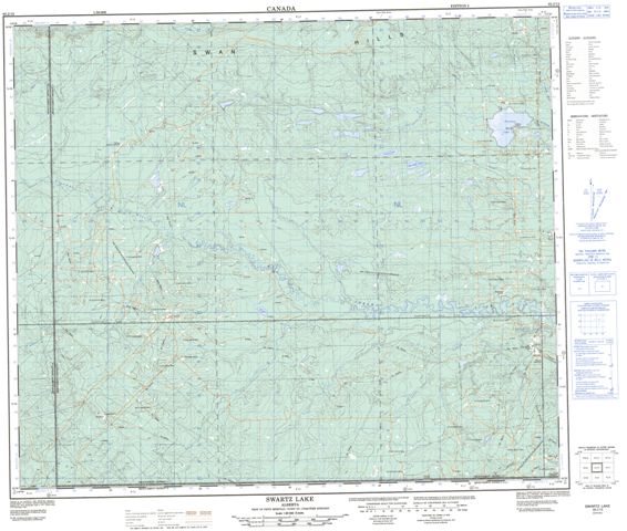 Swartz Lake Topographic Paper Map 083J12 at 1:50,000 scale
