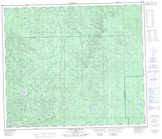 Deer Mountain Topographic Paper Map 083J14 at 1:50,000 scale