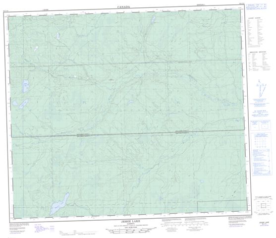 Jessie Lake Topographic Paper Map 083J15 at 1:50,000 scale