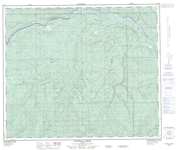 Windfall Creek Topographic Paper Map 083K01 at 1:50,000 scale