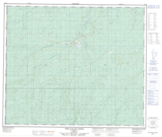 Deep Valley Creek Topographic Paper Map 083K05 at 1:50,000 scale
