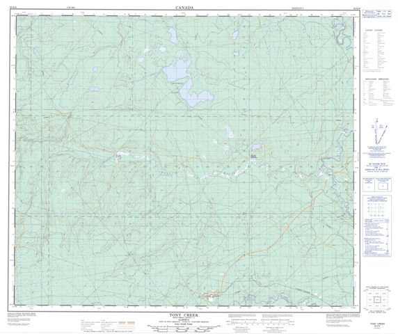 Tony Creek Topographic Paper Map 083K06 at 1:50,000 scale