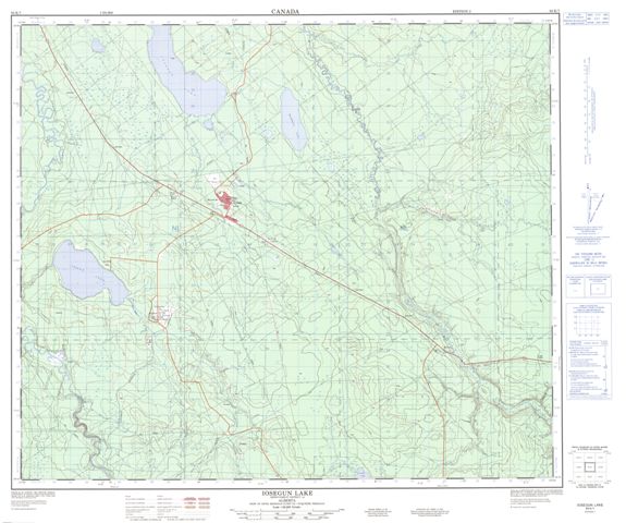 Iosegun Lake Topographic Paper Map 083K07 at 1:50,000 scale