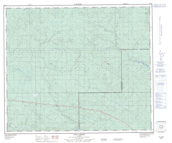 Two Creek Topographic Paper Map 083K08 at 1:50,000 scale